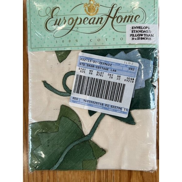 European Home Pillow Sham Cottage Lane Vintage 1996 - Picture 2 of 4